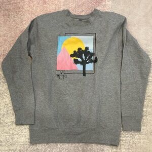 Gray Palm Springs themed sweatshirt